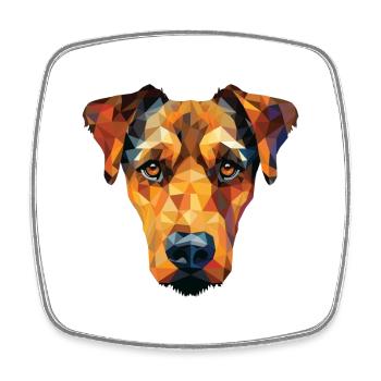 Jagdterrier Hunderasse Aquarell Illustration - Viereckiger Kühlschrankmagnet - Weiß - Vorne
