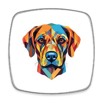 Leopard Cur Hunderasse Aquarell Illustration - Viereckiger Kühlschrankmagnet - Weiß - Vorne
