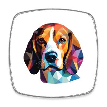 Kerry Beagle Dog Breed Watercolor Illustration - Square fridge magnet - white - Front
