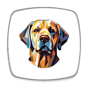 Labrador Hunderasse Aquarell Glas Illustration - Viereckiger Kühlschrankmagnet - Weiß - Vorne