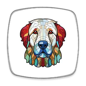Kuvasz Ungarische alte Hunderasse Aquarell - Viereckiger Kühlschrankmagnet - Weiß - Vorne