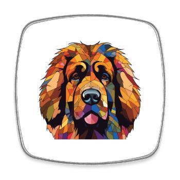 Leonberger Riesen Sennenhund Rasse Aquarell - Viereckiger Kühlschrankmagnet - Weiß - Vorne