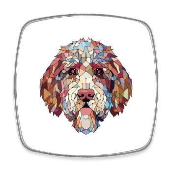 Lagotto Romagnolo chien race aquarelle colorée - Magnet carré - blanc - Devant
