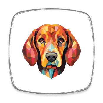 Polnische Jagdhundrasse Aquarell-Illustration - Viereckiger Kühlschrankmagnet - Weiß - Vorne