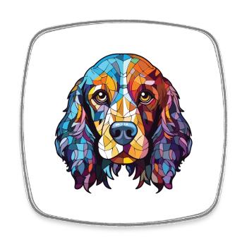 Épagneul russe chien race aquarelle Illustration - Magnet carré - blanc - Devant