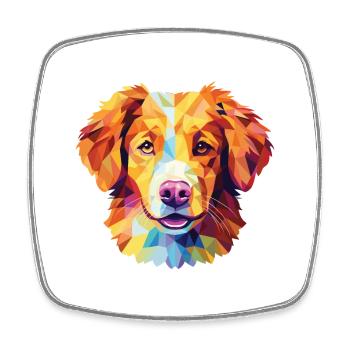 Nova Scotia Duck Tolling Retriever Dog Watercolor - Square fridge magnet - white - Front