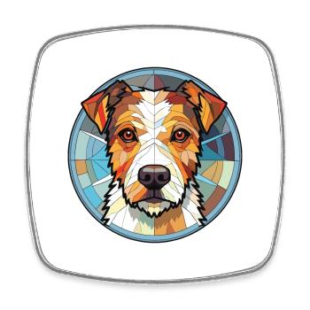 Pfarrer Jake Russell Terrier Hunderasse Aquarell - Viereckiger Kühlschrankmagnet - Weiß - Vorne