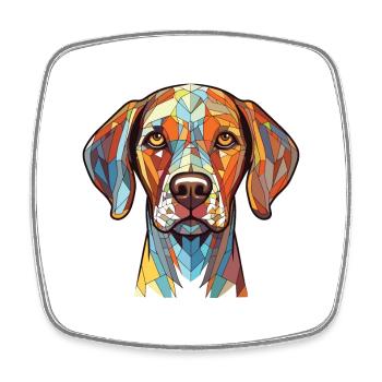 Pointer Dog Breed Colorful Watercolor Illustration - Square fridge magnet - white - Front