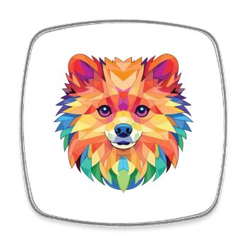 Pommersche Hunderasse Aquarell Glas Illustration - Viereckiger Kühlschrankmagnet - Weiß - Vorne