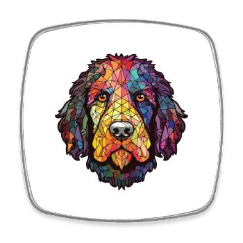 Portuguese Water Dog Breed Watercolor Illustration - Square fridge magnet - white - Front