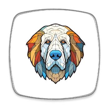 Mastiff des Pyrénées race chien aquarelle Illustration - Magnet carré - blanc - Devant