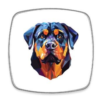 Rottweiler Hunderasse Aquarell Glas Illustration - Viereckiger Kühlschrankmagnet - Weiß - Vorne