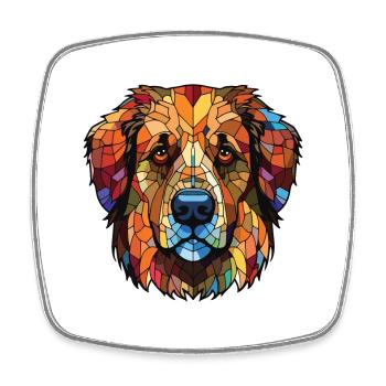 Rumänischer Mioritischer Schäferhund Rasse Aquarell - Viereckiger Kühlschrankmagnet - Weiß - Vorne
