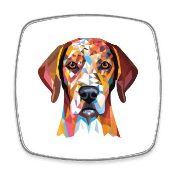 Vieux danois Pointer chien race aquarelle colorée - Magnet carré - blanc - Devant