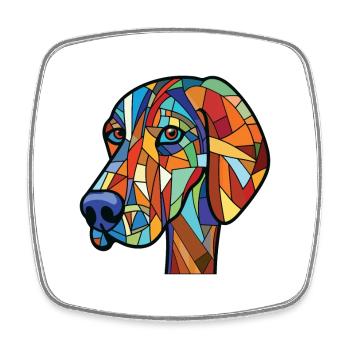 Nouvelle-Zélande Tête Chien Race Aquarelle Colorée - Magnet carré - blanc - Devant