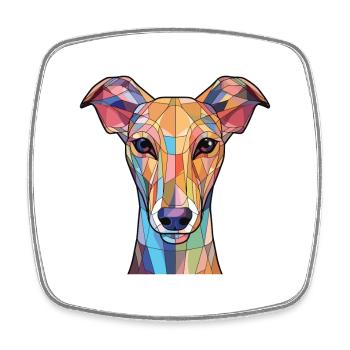 Polish Greyhound Dog Breed Watercolor Illustration - Square fridge magnet - white - Front
