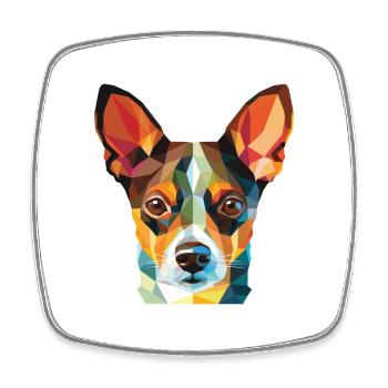 Ratterrier-Hunderasse Aquarell-Illustration - Viereckiger Kühlschrankmagnet - Weiß - Vorne