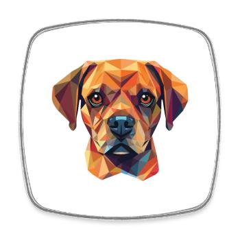 Puggle chien race coloré aquarelle Illustration - Magnet carré - blanc - Devant