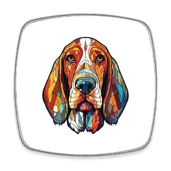 Posavaz Hund Rasse Aquarell Illustration - Viereckiger Kühlschrankmagnet - Weiß - Vorne