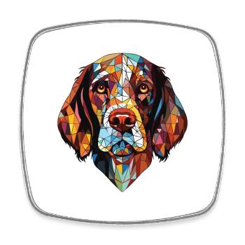 Portuguese Pointer Dog Breed Colorful Watercolor - Square fridge magnet - white - Front