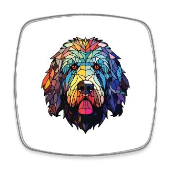 Portuguese Sheepdog Dog Breed Colorful Watercolor - Square fridge magnet - white - Front