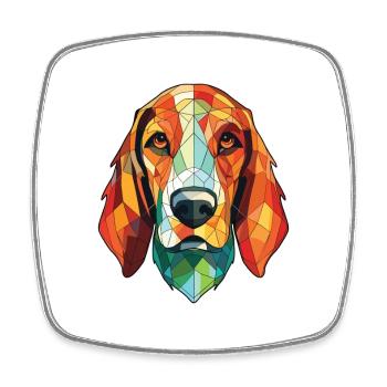 Russischer Jagdhund Rasse Aquarell Illustration - Viereckiger Kühlschrankmagnet - Weiß - Vorne