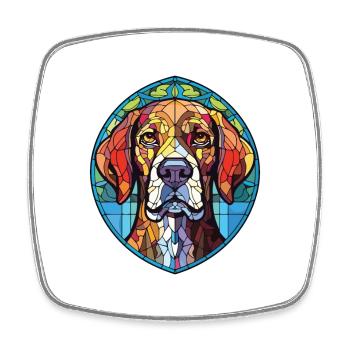 Rajapalayam Dog Breed Watercolor Illustration - Square fridge magnet - white - Front