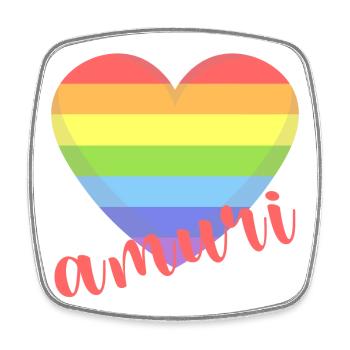 t-shirt amuri gay lgbt heart love love Liebe amor - Square fridge magnet - white - Front