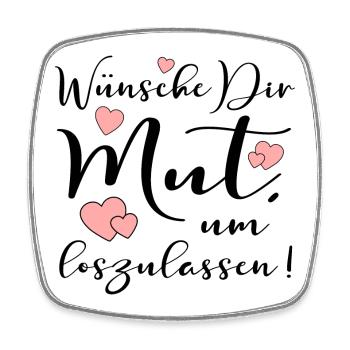 LEICHTIGKEIT - MUT UM LOSZULASSEN SPRÜCHE - Viereckiger Kühlschrankmagnet - Weiß - Vorne