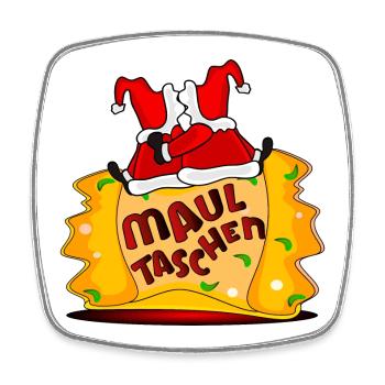 SCHWÄBISCHE MAULTASCHEN WEIHNACHTSMANN - Viereckiger Kühlschrankmagnet - Weiß - Vorne