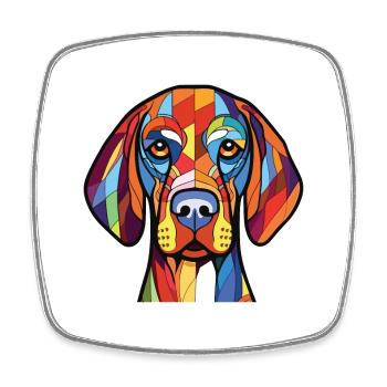 Sabueso Español Hunderasse Aquarell Illustration - Viereckiger Kühlschrankmagnet - Weiß - Vorne