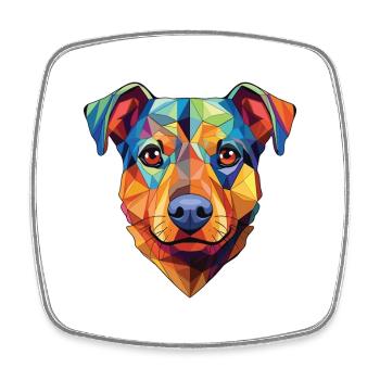 Schweizer Laufhund Hunderasse buntes Aquarell - Viereckiger Kühlschrankmagnet - Weiß - Vorne