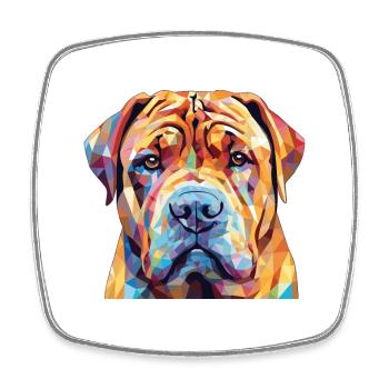 Shar Pei chien race aquarelle verre Illustration - Magnet carré - blanc - Devant