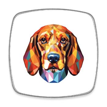 Serbischer Jagdhund Rasse Aquarell Illustration - Viereckiger Kühlschrankmagnet - Weiß - Vorne