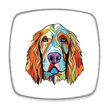 Spinone Italiano Dog Breed Watercolor Illustration - Square fridge magnet - white - Front