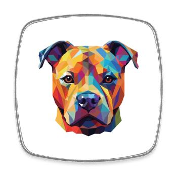 Staffordshire Bull Terrier Staffie chien aquarelle - Magnet carré - blanc - Devant