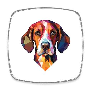 Tiroler Bracke Hunderasse Aquarell Illustration - Viereckiger Kühlschrankmagnet - Weiß - Vorne
