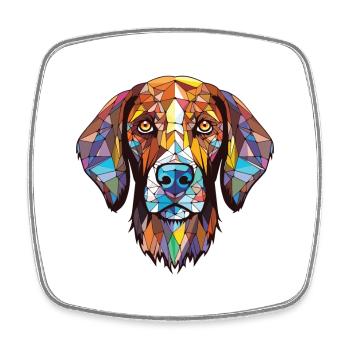 Slowakische rauhaarige Pointer-Hunderasse Aquarell - Viereckiger Kühlschrankmagnet - Weiß - Vorne