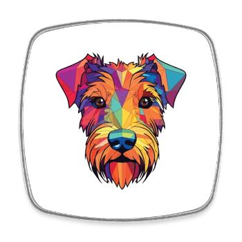 Sporting Lucas Terrier Hunderasse Aquarellglas - Viereckiger Kühlschrankmagnet - Weiß - Vorne