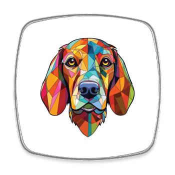 Stephens Cur Scent Hound Dog Breed Watercolor - Square fridge magnet - white - Front