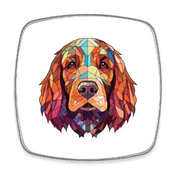 Sussex Spaniel chien race aquarelle Illustration - Magnet carré - blanc - Devant