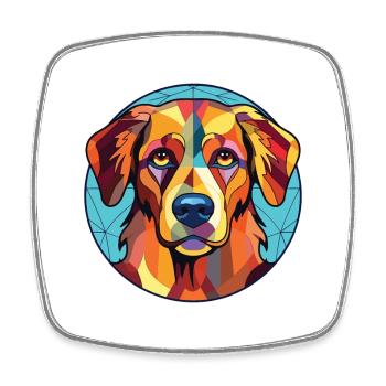 Schweizer Laufhund Hunderasse Aquarell Illustration - Viereckiger Kühlschrankmagnet - Weiß - Vorne