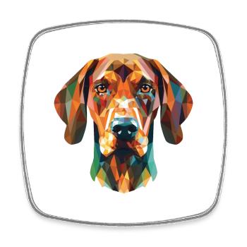 Treeing Tennessee Brindle Coonhound Dog Watercolor - Square fridge magnet - white - Front