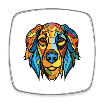 Uruguayen Cimarron chien race aquarelle colorée - Magnet carré - blanc - Devant