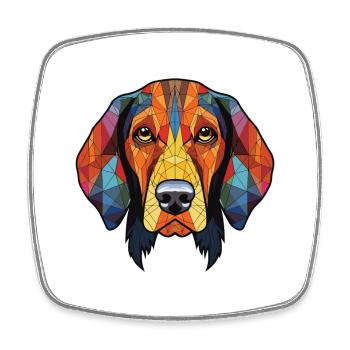 Serbischer dreifarbiger Jagdhund Hunderasse Aquarell - Viereckiger Kühlschrankmagnet - Weiß - Vorne