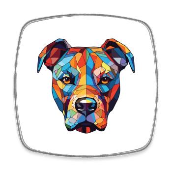 Staffordshire Bull Terrier Staffy chien aquarelle - Magnet carré - blanc - Devant