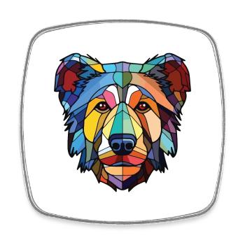 Tahltan Bear Dog Breed Watercolor Illustration - Square fridge magnet - white - Front