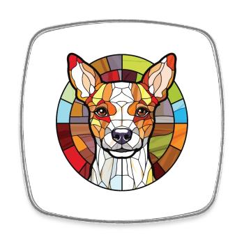 Teddy Roosevelt Terrier chien race aquarelle verre - Magnet carré - blanc - Devant