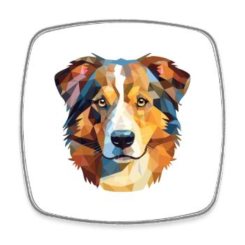 Chien de berger gallois chien race aquarelle Illustration - Magnet carré - blanc - Devant