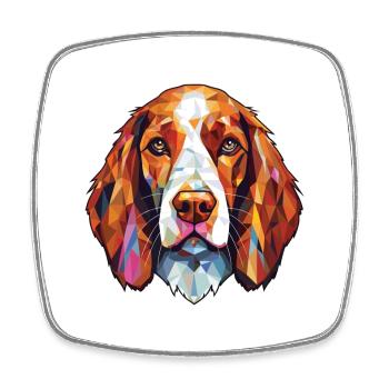 Welsh Springer Spaniel Hunderasse Aquarellglas - Viereckiger Kühlschrankmagnet - Weiß - Vorne